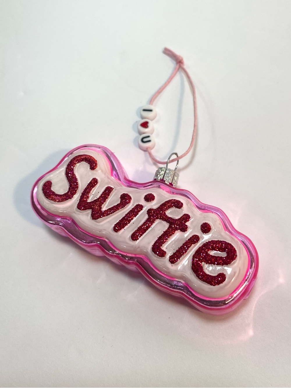 Swiftie Pink Glitter Glass Ornament by Cody Foster Taylor Swift Fan Collectible - Picture 5 of 8